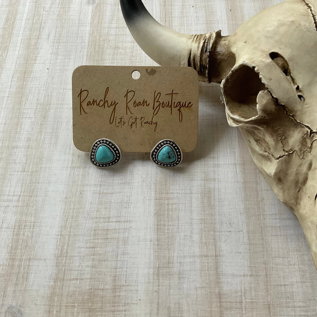 Tri Semi stone Turquoise earrings