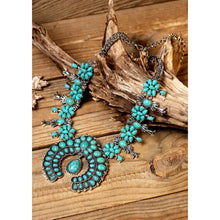 Load image into Gallery viewer, Squash Blossom Turquoise Necklace Set
