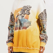 Load image into Gallery viewer, Delila Women Mineral Wash &#39;Let&#39;t Ride&#39; Graphic Hoodie
