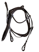 Load image into Gallery viewer, Silver Fox Leather Bridle with Braided Reins
