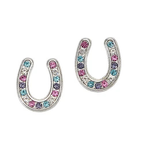 Horseshoes Earrings with Cowboy Hat Box